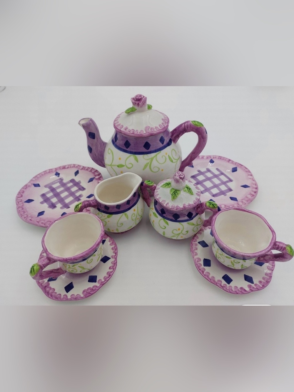 Milson And Louis Hand Painted Original Tea Set Ceramic Tea Party Teapot & More
